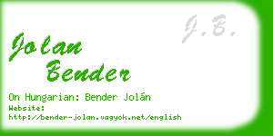 jolan bender business card