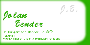 jolan bender business card